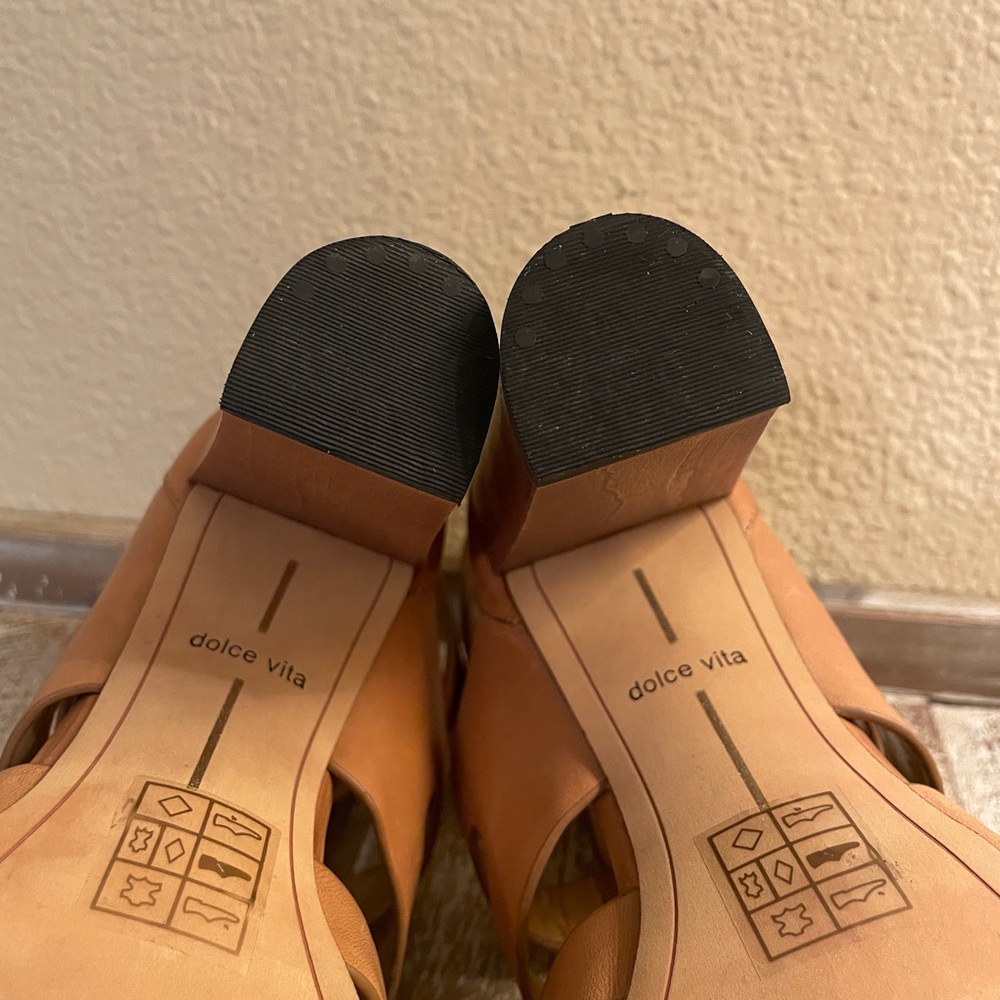 Dolce Vita Niro Gladiator Heel Tan Strappy Block Heel Sandals Size 9 - Picture 11 of 12